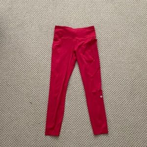 Lululemon Red Fast and Free Leggings